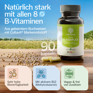 Vitamin B-Komplex aus gekeimtem Buchweizen - 90 Kapseln