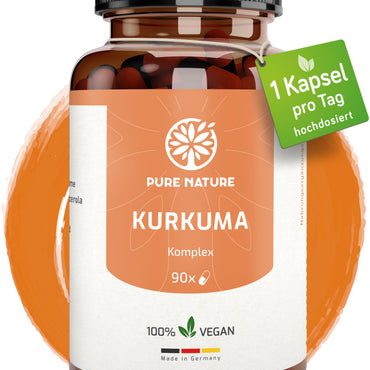 Kurkuma Komplex mit Piperin & Vitamin C - 90 Kapseln