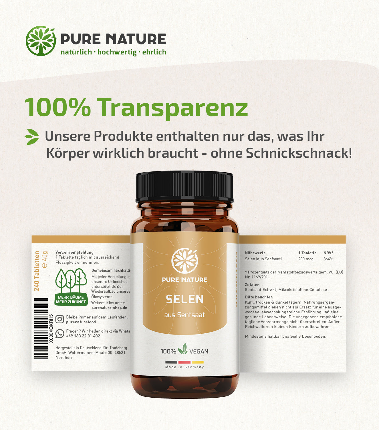 Pflanzlicher Selen Komplex - 240 Tabletten