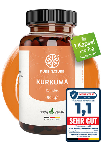 Kurkuma Komplex mit Piperin & Vitamin C - 90 Kapseln