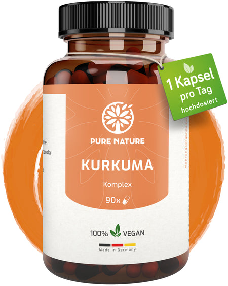 Kurkuma Komplex mit Piperin & Vitamin C - 90 Kapseln