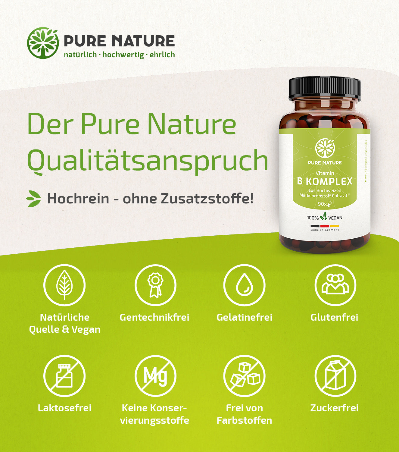 Vitamin B-Komplex aus gekeimtem Buchweizen - 90 Kapseln