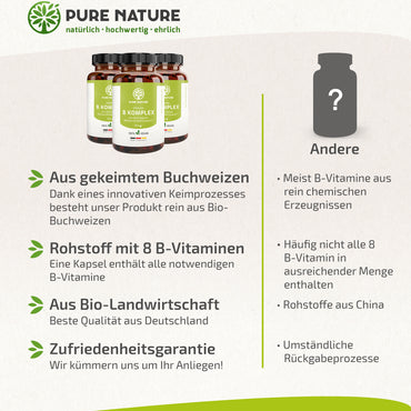Vitamin B-Komplex aus gekeimtem Buchweizen - 90 Kapseln