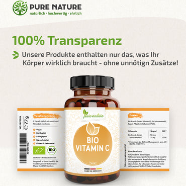 Natürliches Bio Vitamin C aus Acerola - 180 Kapseln