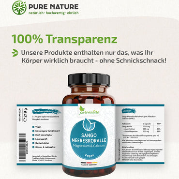 Sango Meereskoralle - Magnesium & Calcium - 180 Kapseln