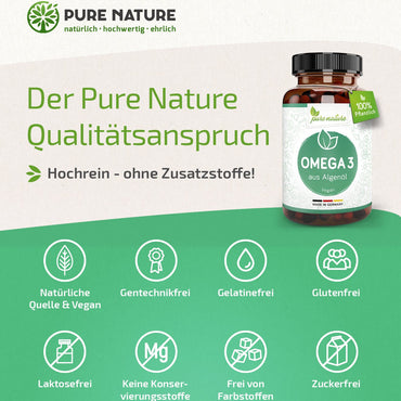 Omega 3 DHA & EPA aus reinem Algenöl - 60 Kapseln