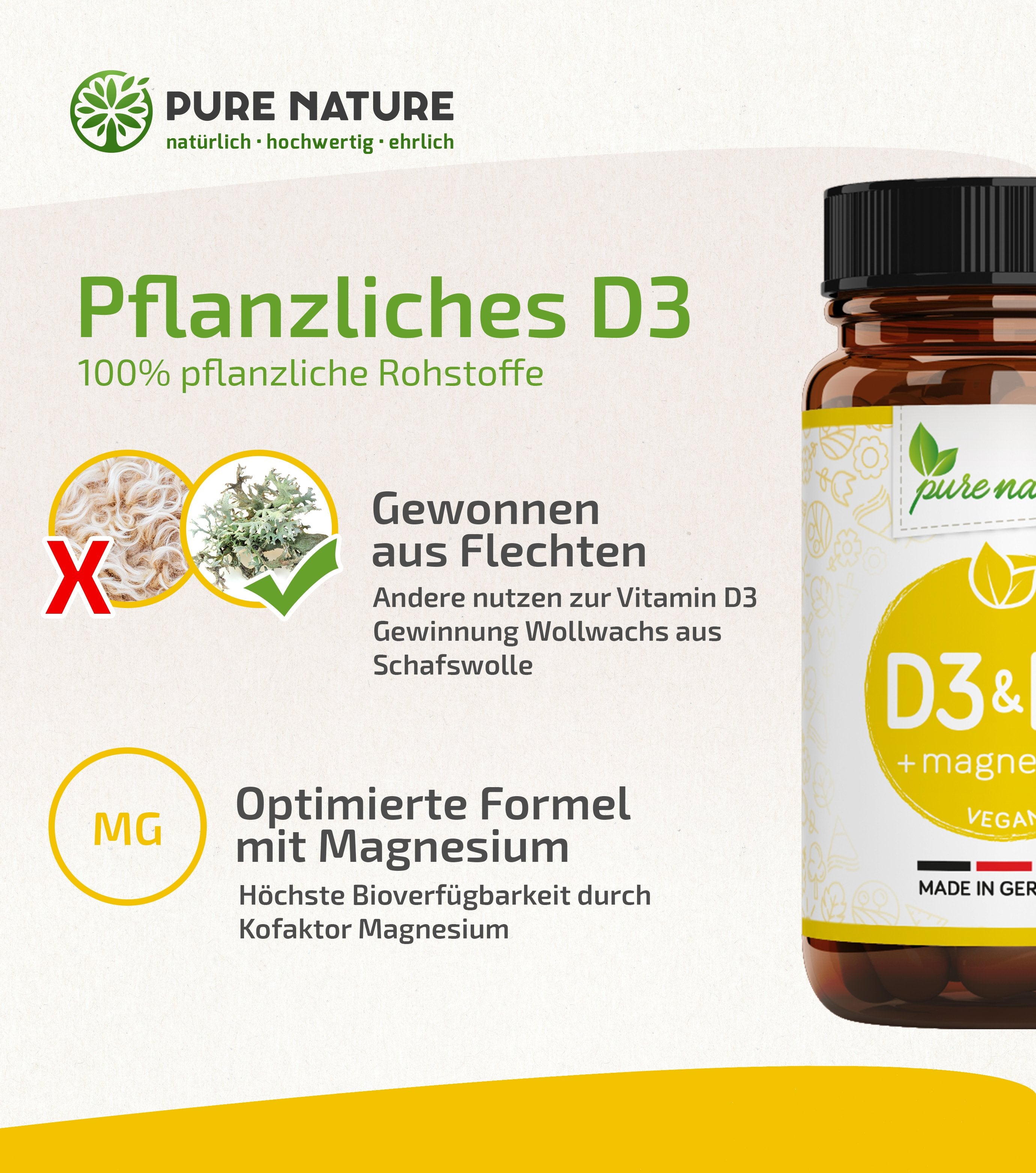 Vitamin D3 + K2 + Magnesium Komplex -  120 Tabletten