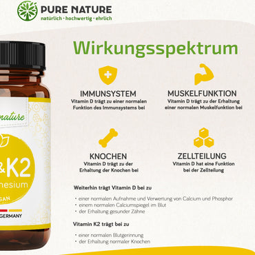Vitamin D3 + K2 + Magnesium Komplex -  120 Tabletten